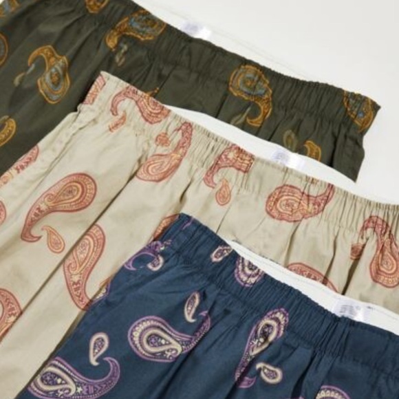 💥3/$30💥NWT - Urban Outfitters Paisley Woven Boxer Short 3-Pack - Small - Picture 2 of 6